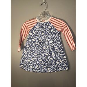 Mini Boden red white & blue bunny floral print dress (3/4 years) #674